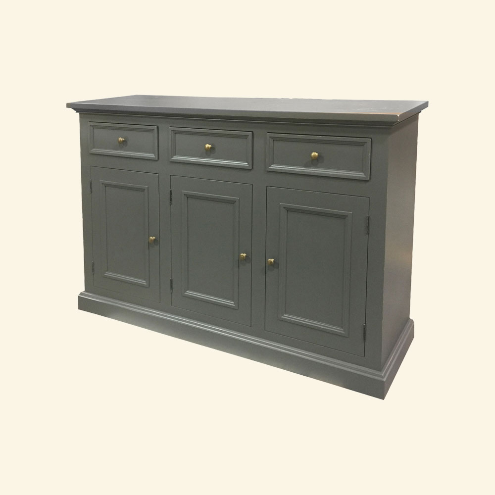 French Country Three Door Sideboard painted Gray