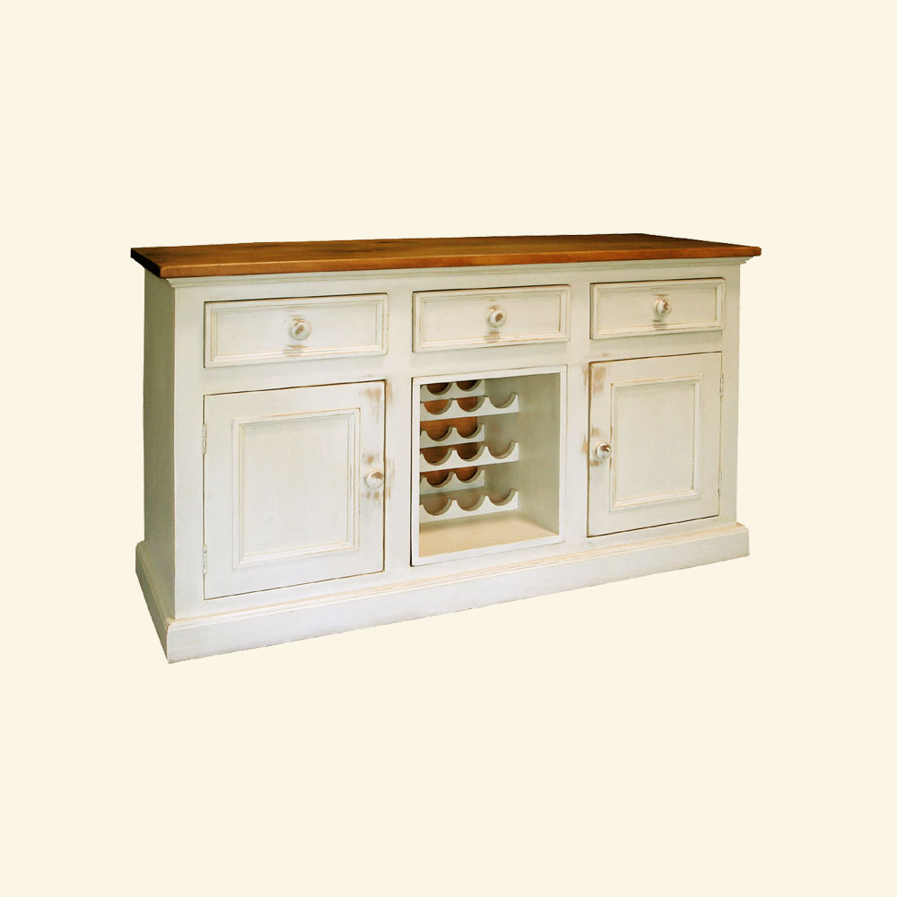 Country Wine Buffet painted Champlain White