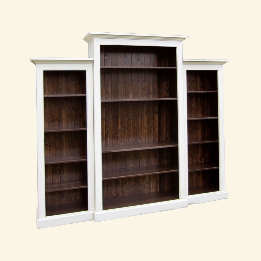 French Country Nesting Bookcase Wall Unit, painted