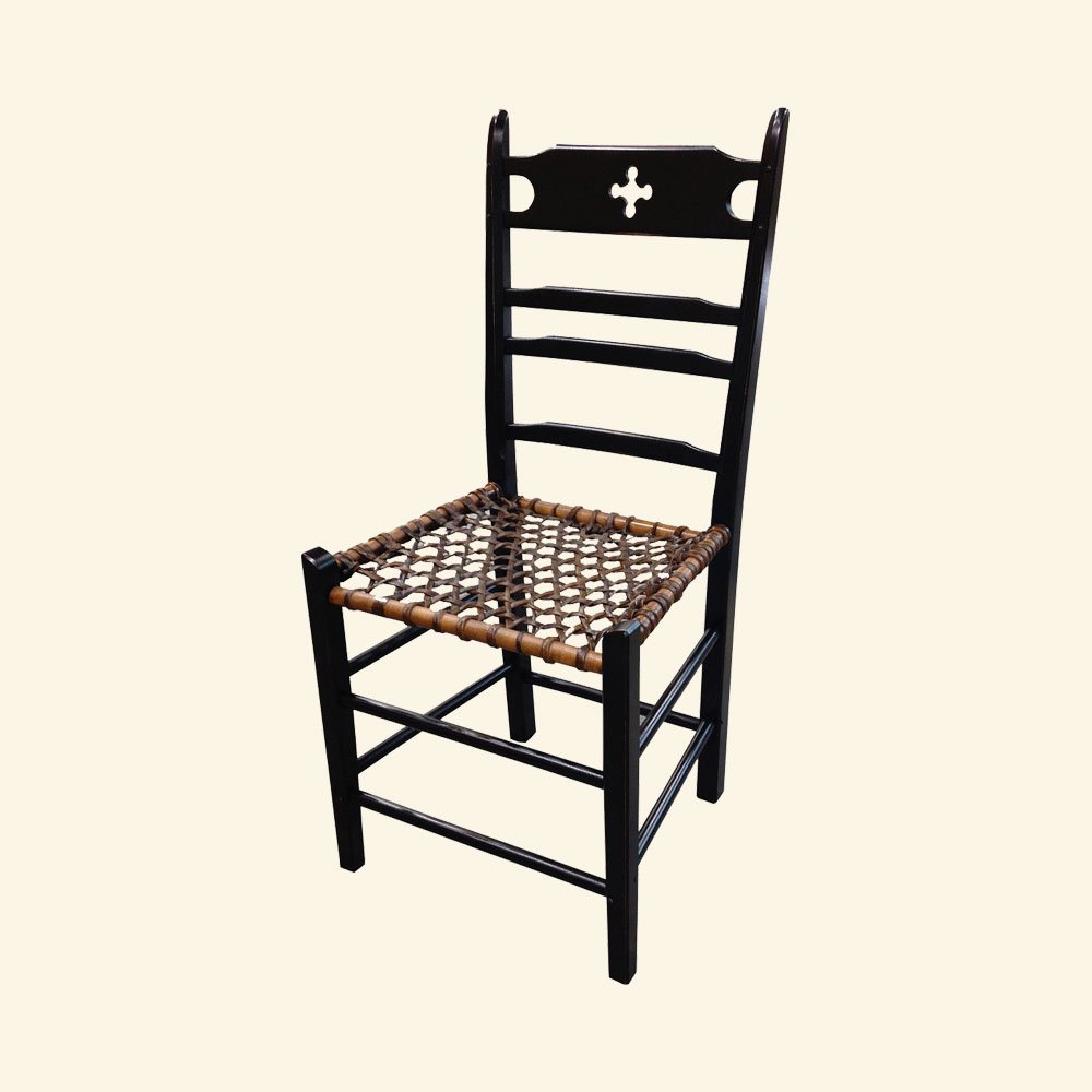 French Country Paysanne Side Chair, painted with snowshoe seat