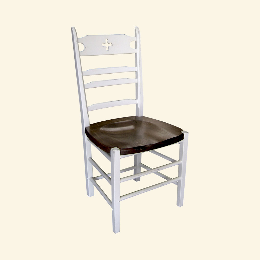 French Country Paysanne Side Chair, painted white