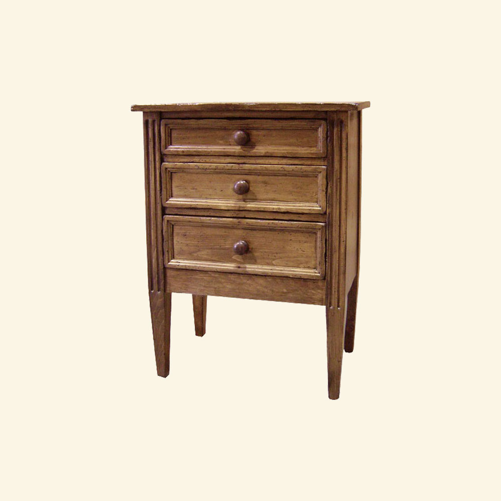 French Country Three Drawer Nightstand French Country Living Room
