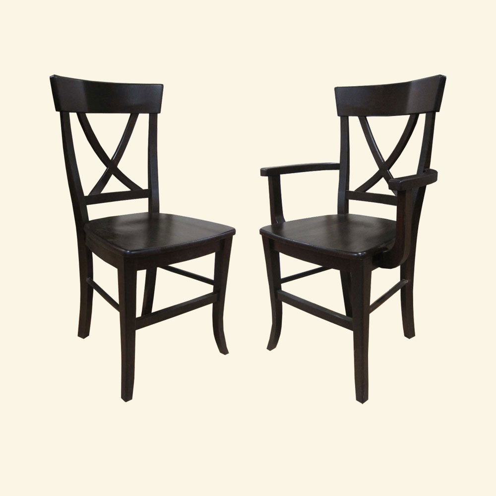 French Country X Back Side Chair and Arm Chair