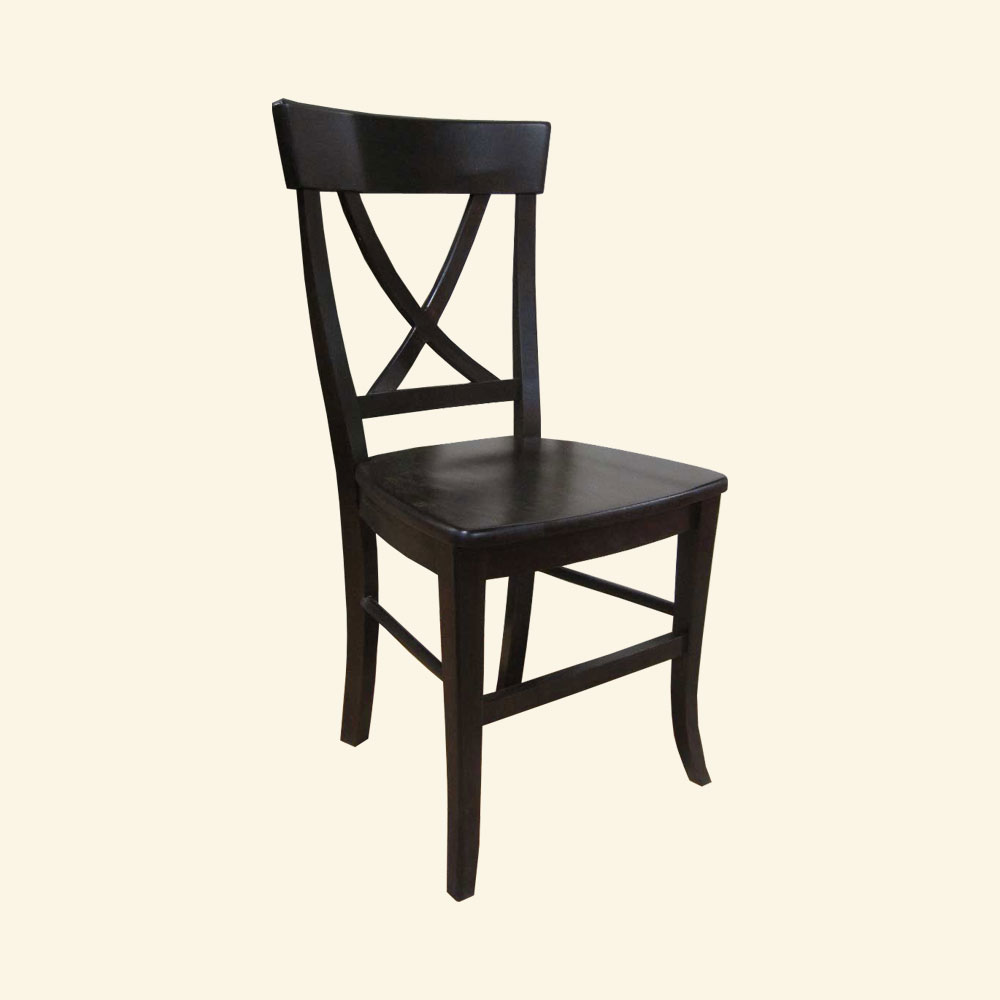 French Country X Back Side Chair, Black paint