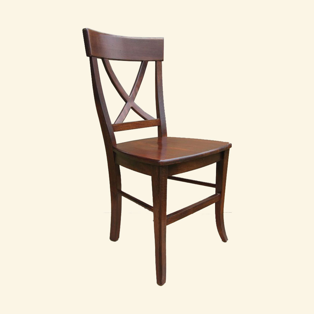 French Country X Back Side Chair, Sequoia aged finish stain