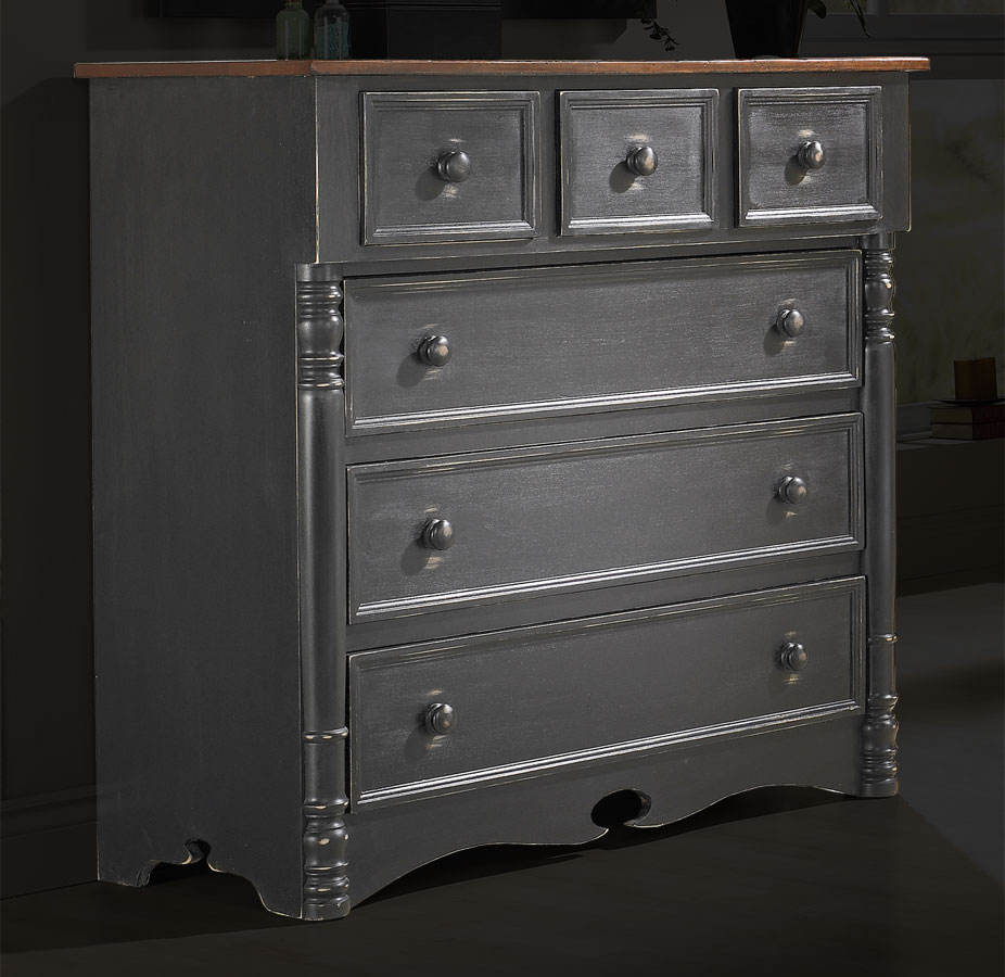 Bonnet Chest of Drawers painted Black