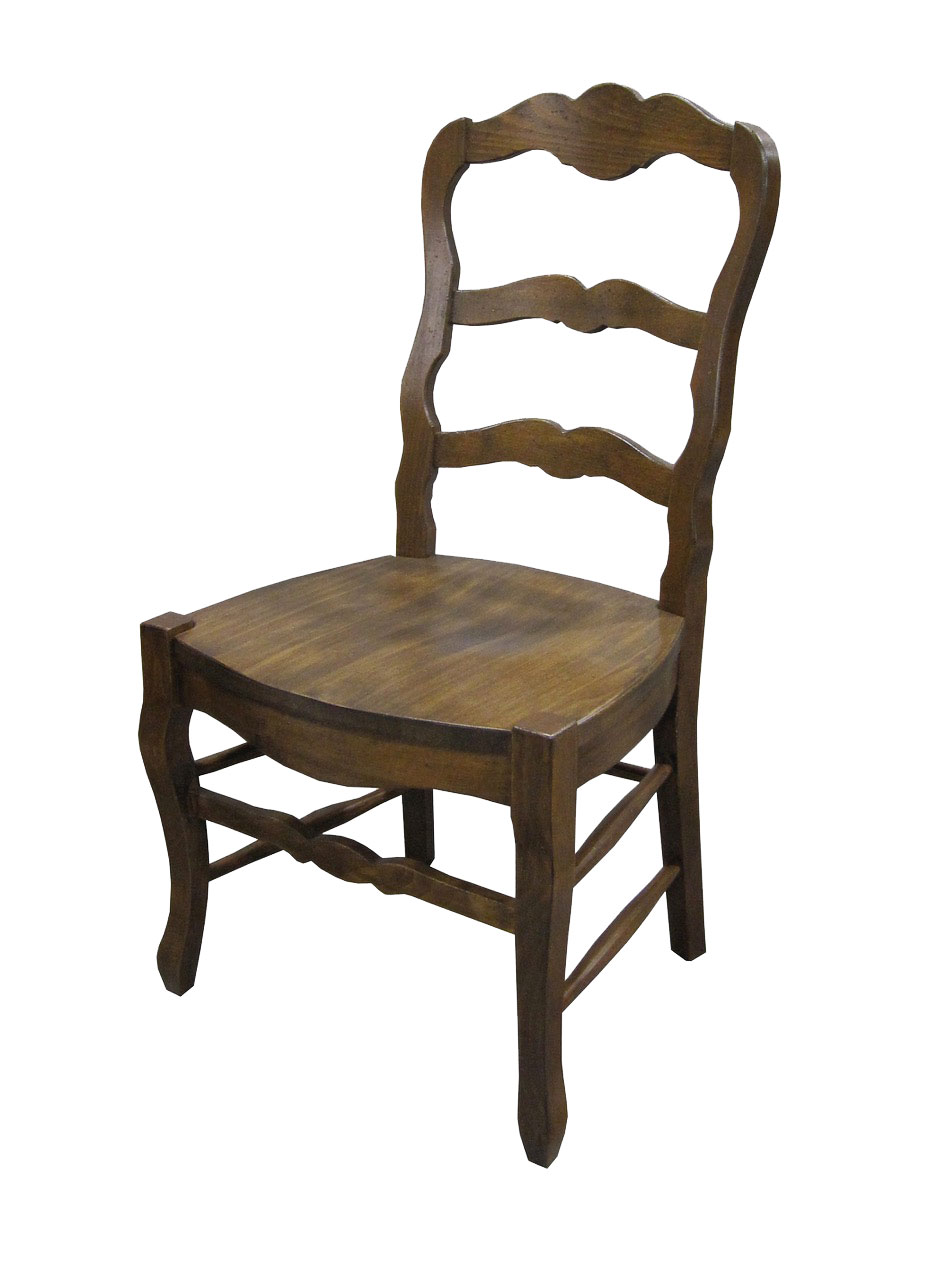 Country French Ladderback side chair stained