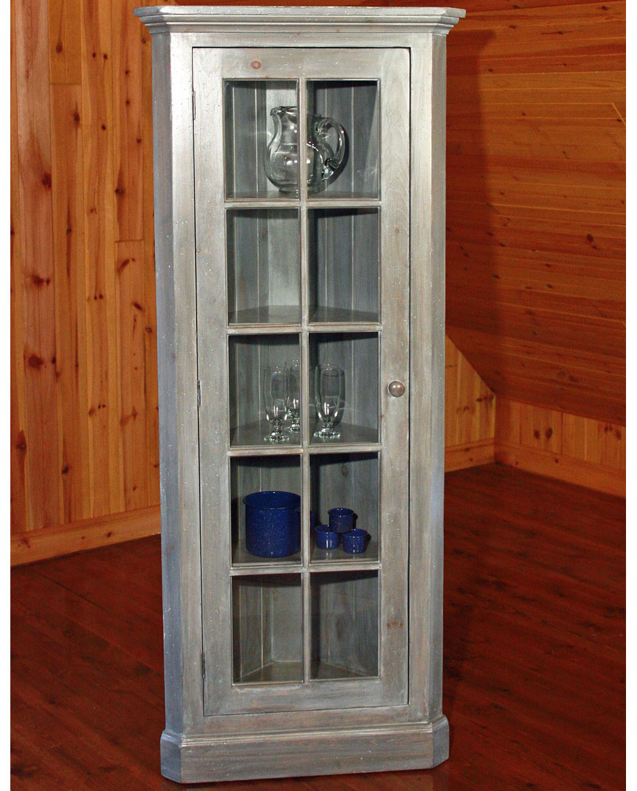 Glass Door Corner Cupboard painted