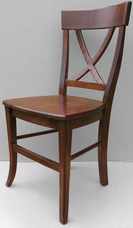 French Country X Back side chair stained