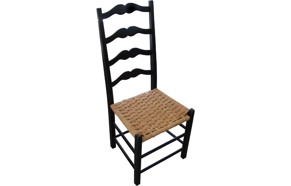 French Country Ladderback Chair Dining French Country Ladderback Side Chair With Woven Seagr Seat In Black