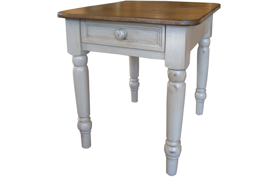 French Country Turned Leg End Table French Country Living Room