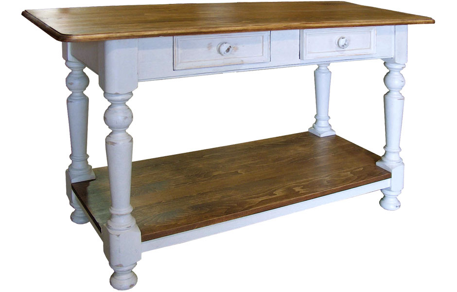 French Country Turned Leg Sofa Table Living Room Turned Leg Sofa Table Finished In Champlain