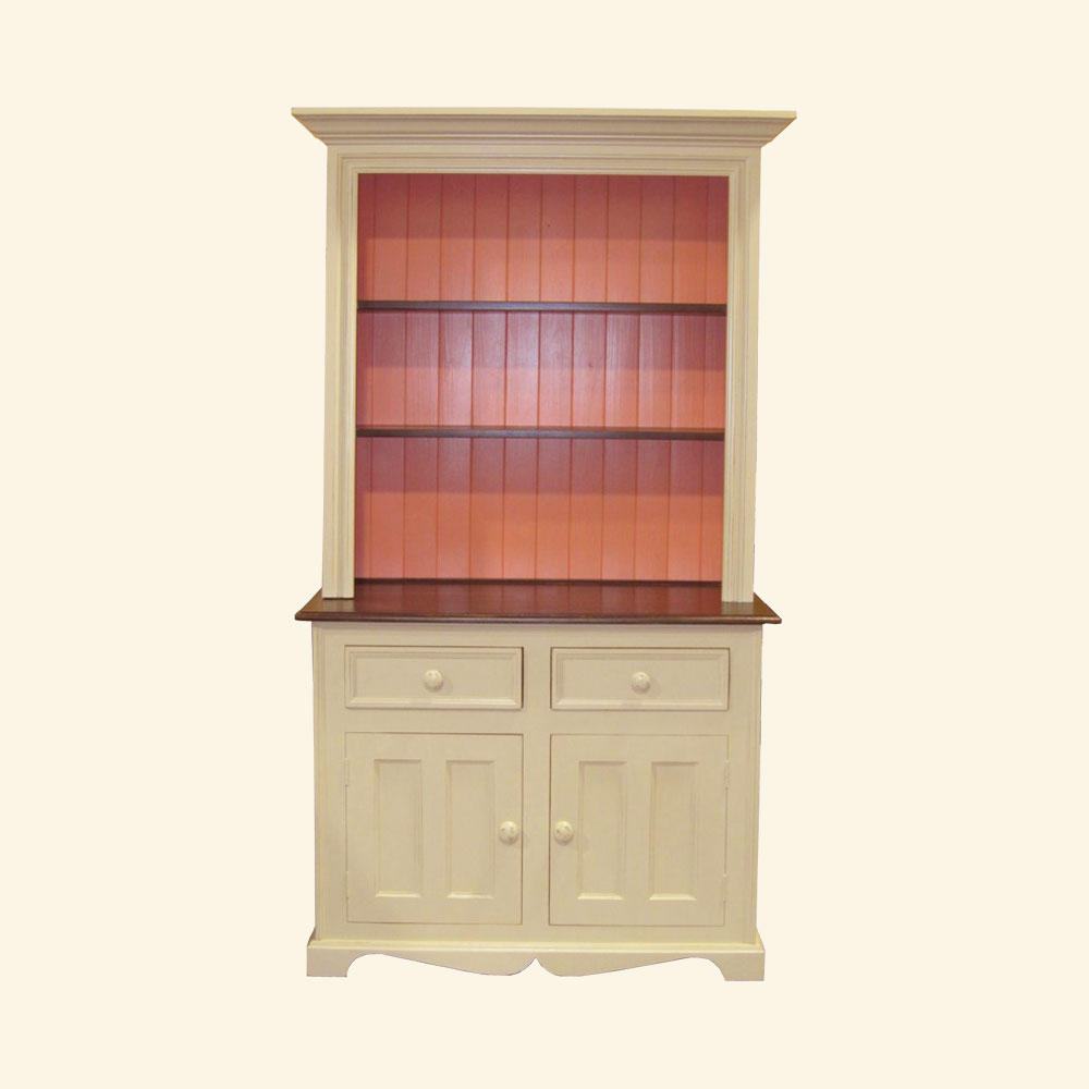 French Country Two Door Open Cupboard custom paint