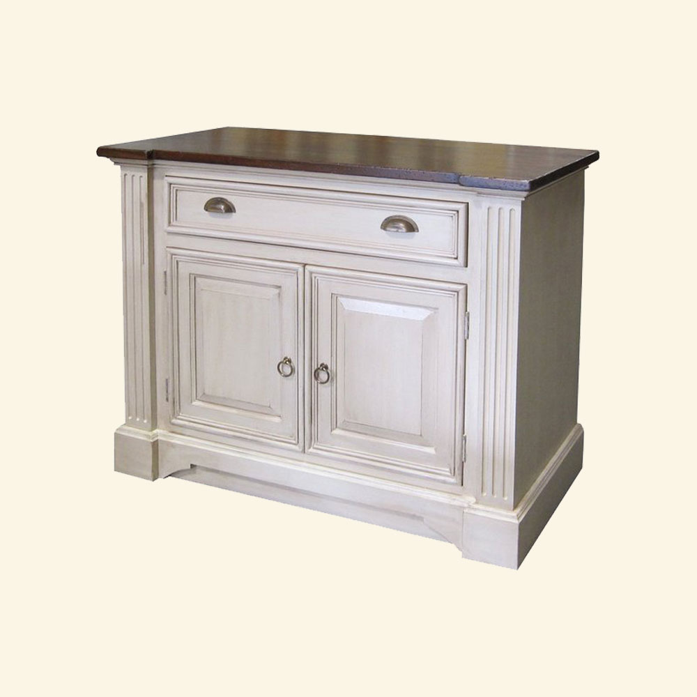 French Country Two Door Provincial Buffet painted Champlain White Glaze