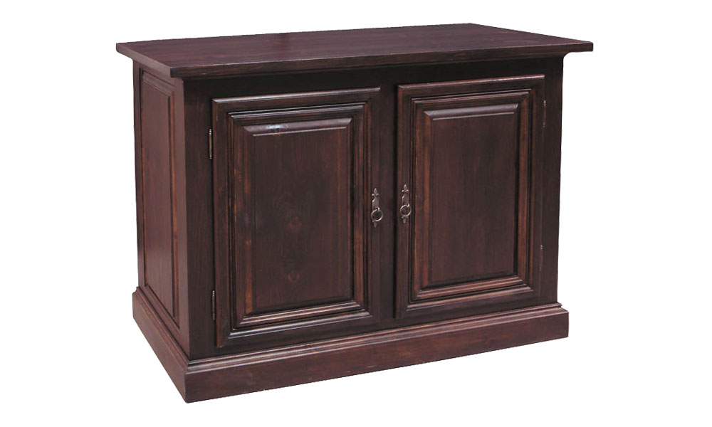 French Country Two Door Tall Provincial Buffet stained Black Cherry