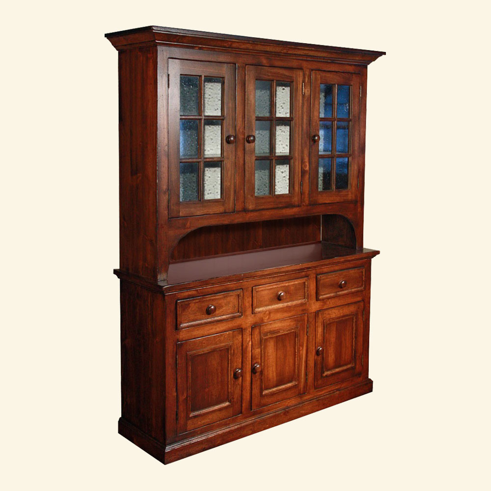 French Country 3 Door Open Cupboard stained