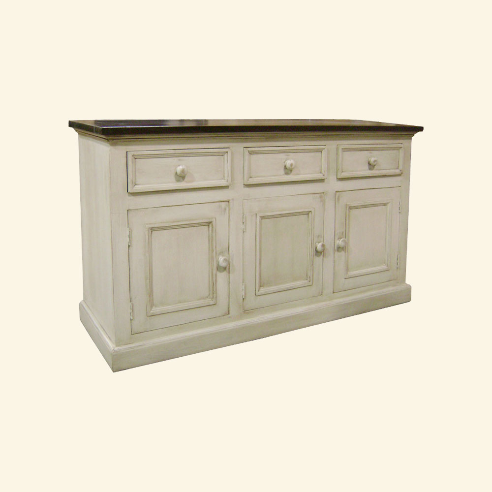 French Country Three Door Sideboard painted