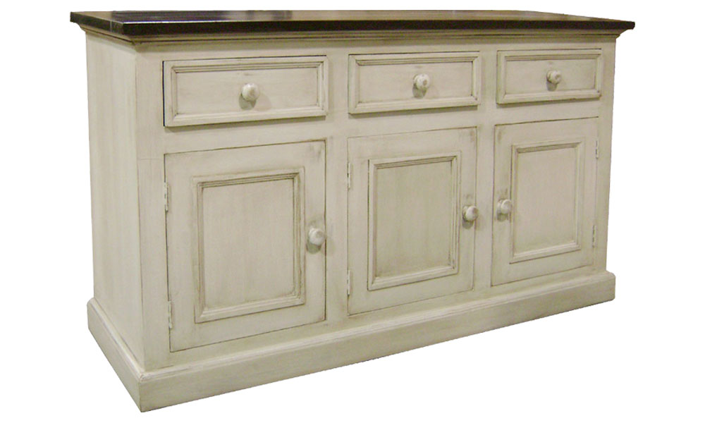 French Country Three Door Sideboard painted