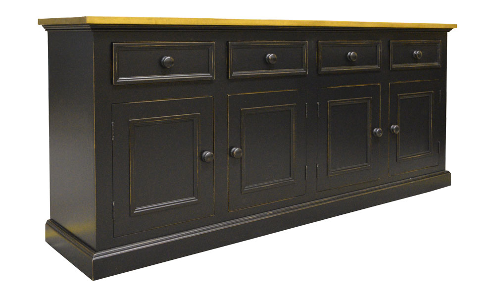 4 Door Sideboard painted Black
