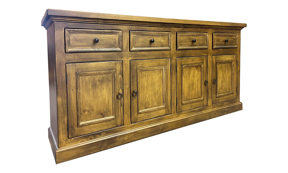 Four Door Sideboard stained Caramel aged finish
