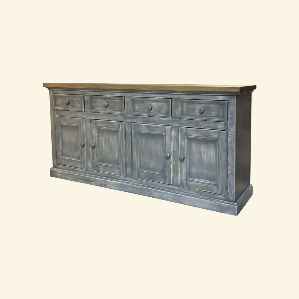 French Country Four Door Sideboard painted Gray