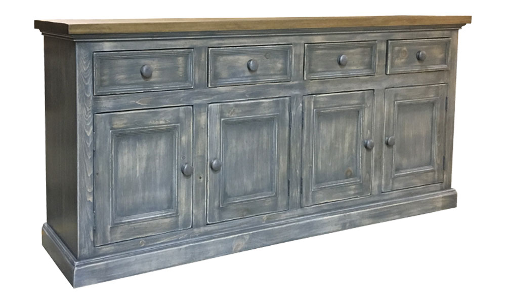 French Country Four Door Sideboard painted Gray