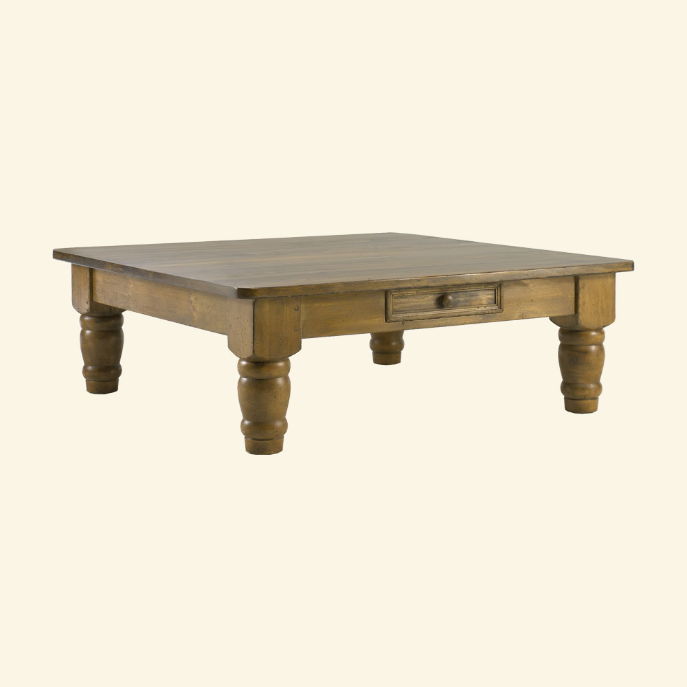 French Country 48 inch Square Coffee Table