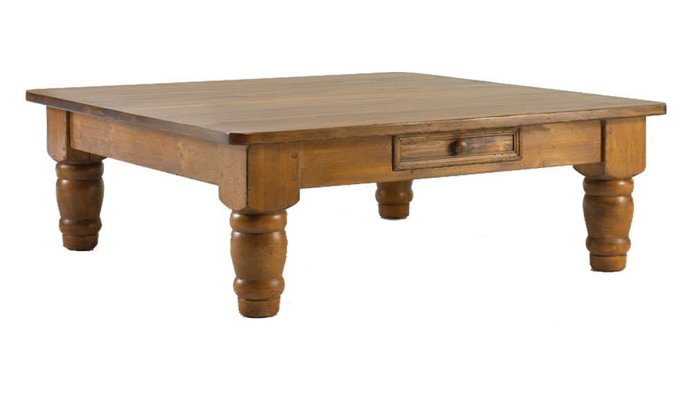 French Country 48 inch Square Coffee Table