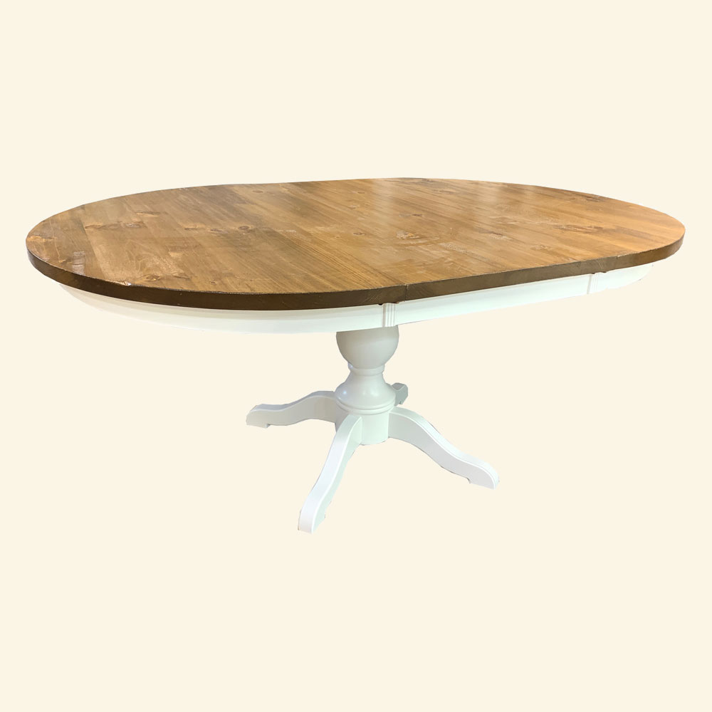 48 round turned base table with extension