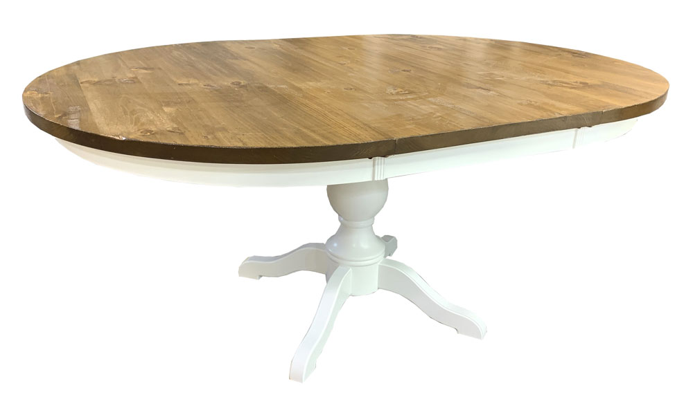 48 round turned base table with extension