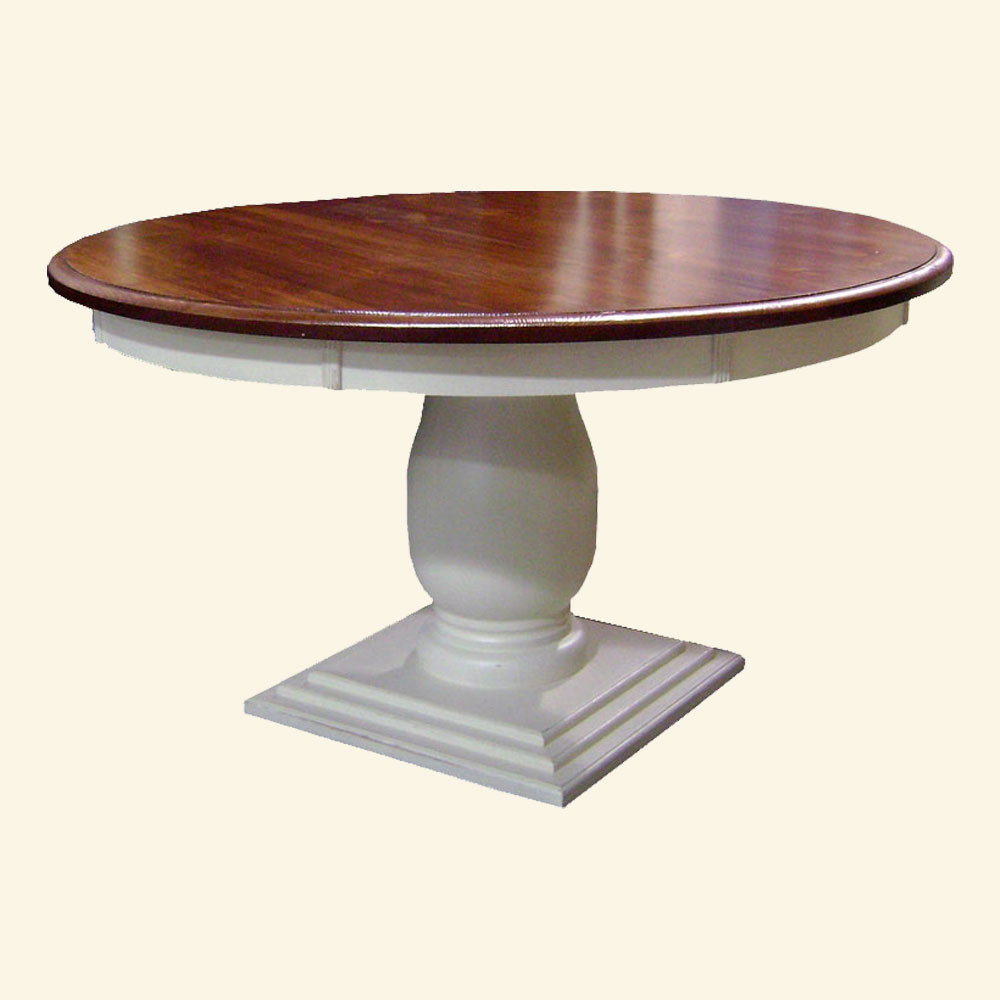 French Country 54 Round Table, White Paint