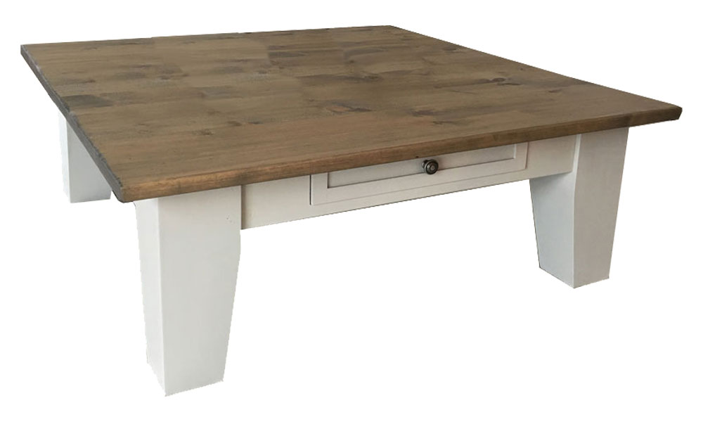 French Country 54 inch Coffee Table, White