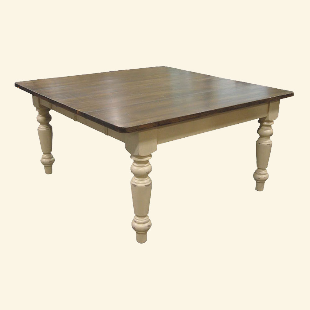 French Country 60 Square Table, White Paint