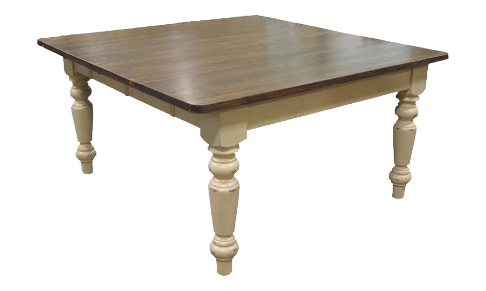 French Country 60 Square Table, White Paint