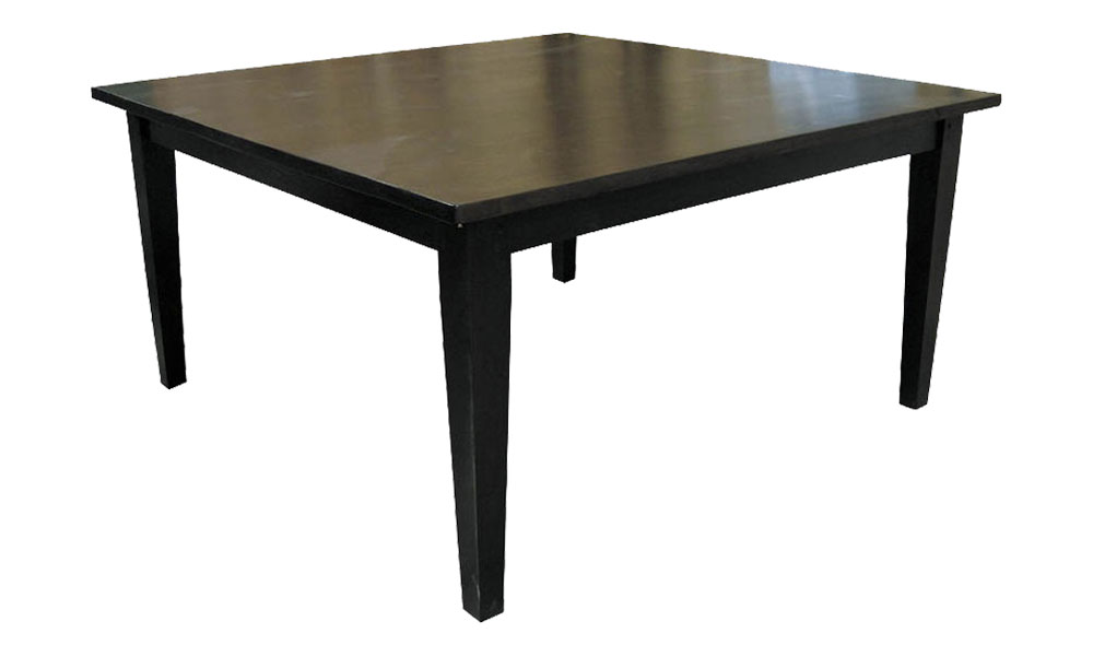 60 Square Table, Tapered Leg, Black Paint