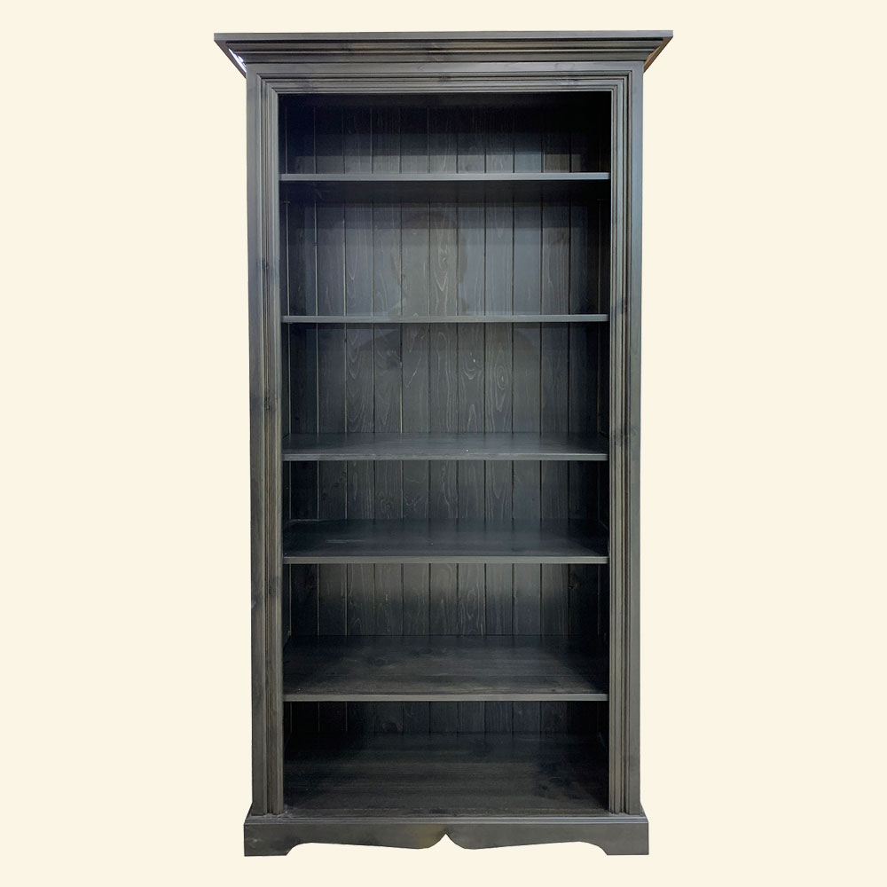 French Country Seven Foot Bookcase, Gray