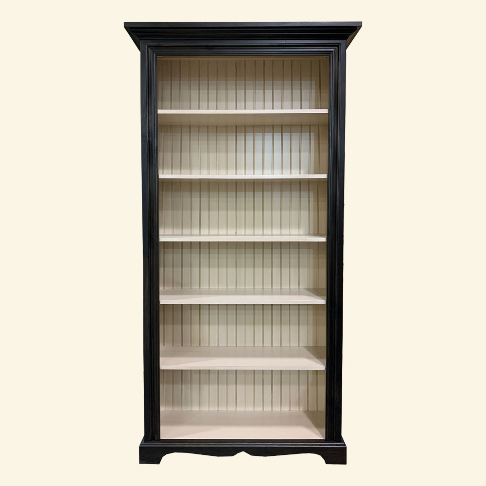 French Country Seven Foot Bookcase, White