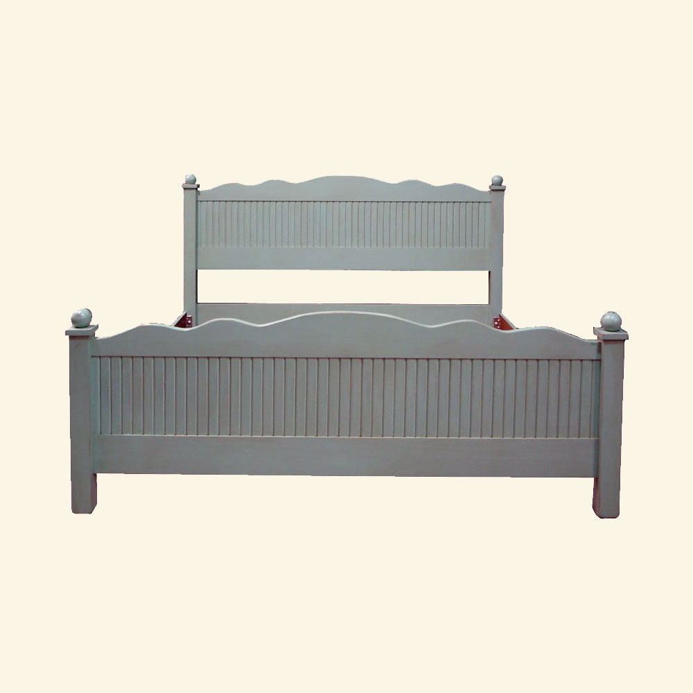 French Country Beadboard Bed painted