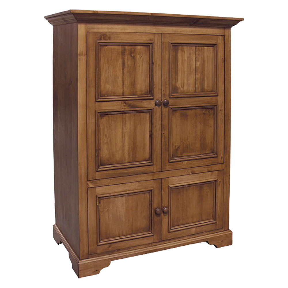 French Country Computer Armoire, Natural