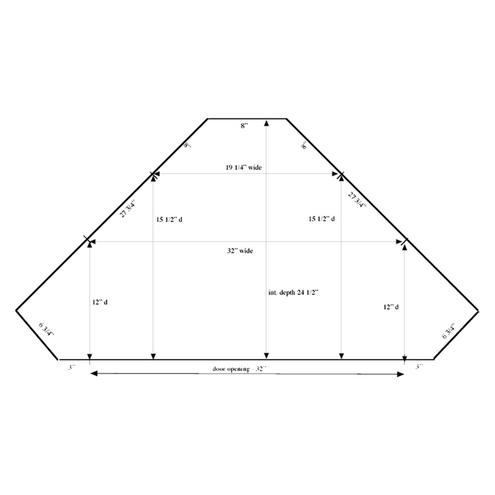 French Country Corner TV Armoire Dimension Drawing