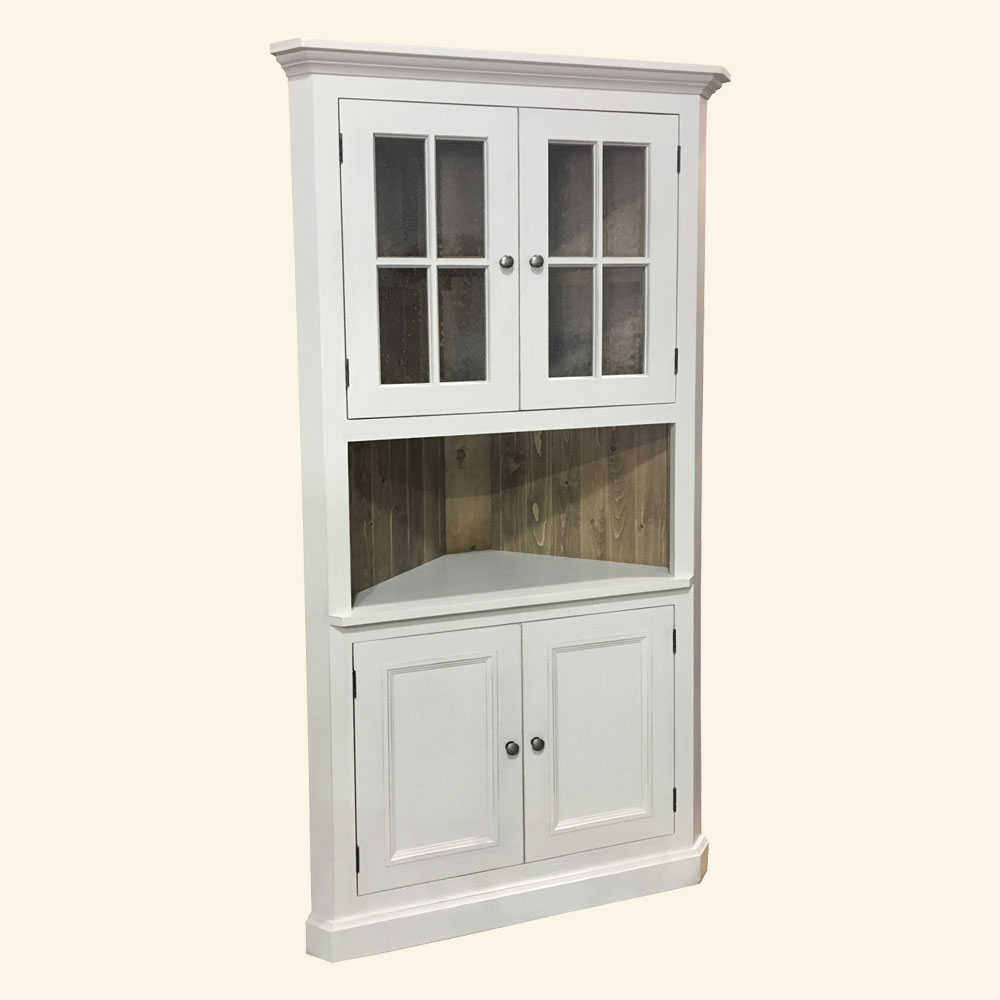 French Country Cottage Corner Cupboard