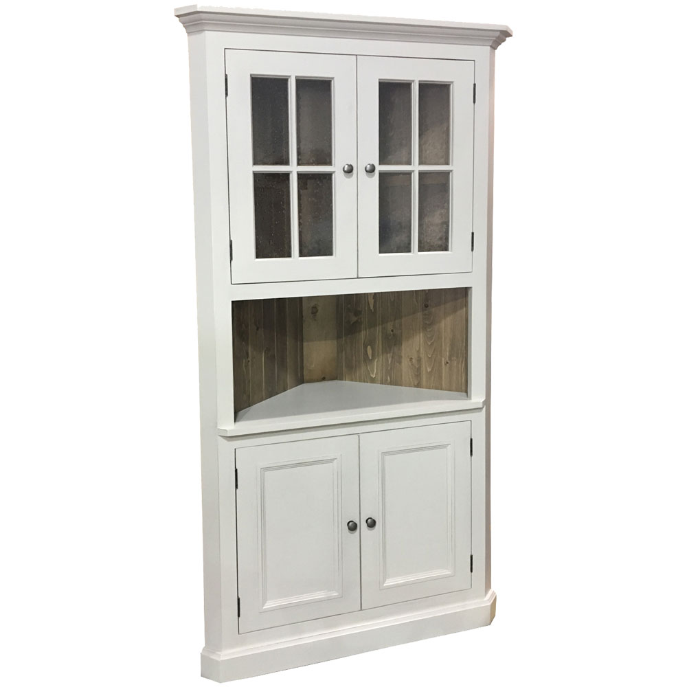 French Country Cottage Corner Cupboard