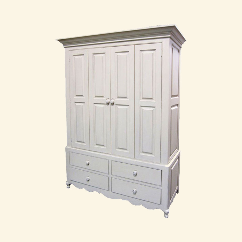 Country French Armoire, Champlain White