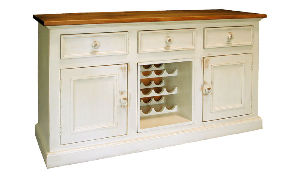 Country Wine Buffet painted Champlain White