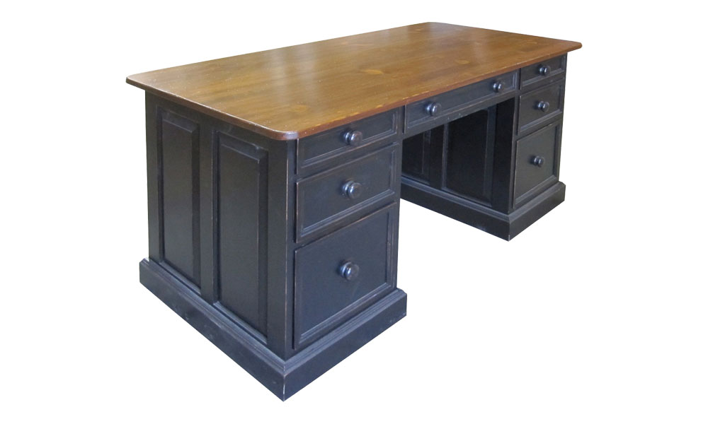 French Country Executive Desk, Black