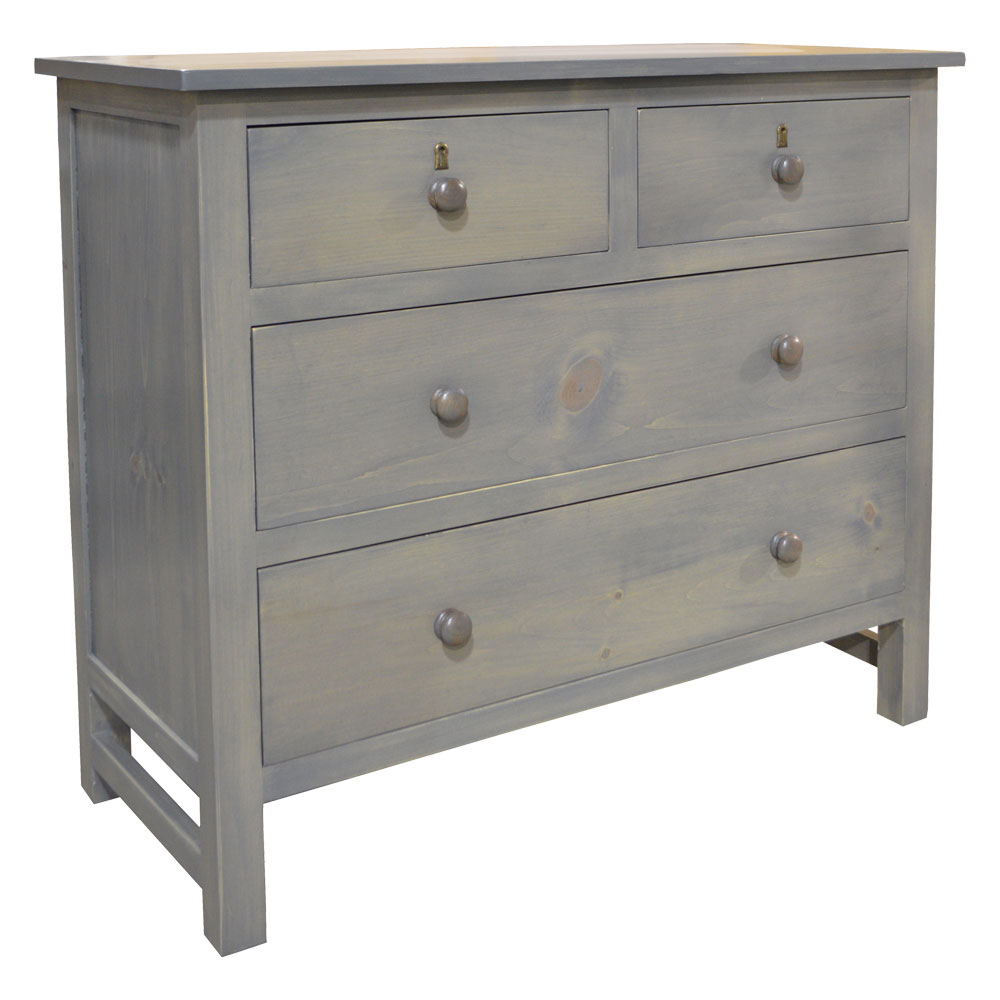 French Country Farmhouse Four Drawer Dresser, stained