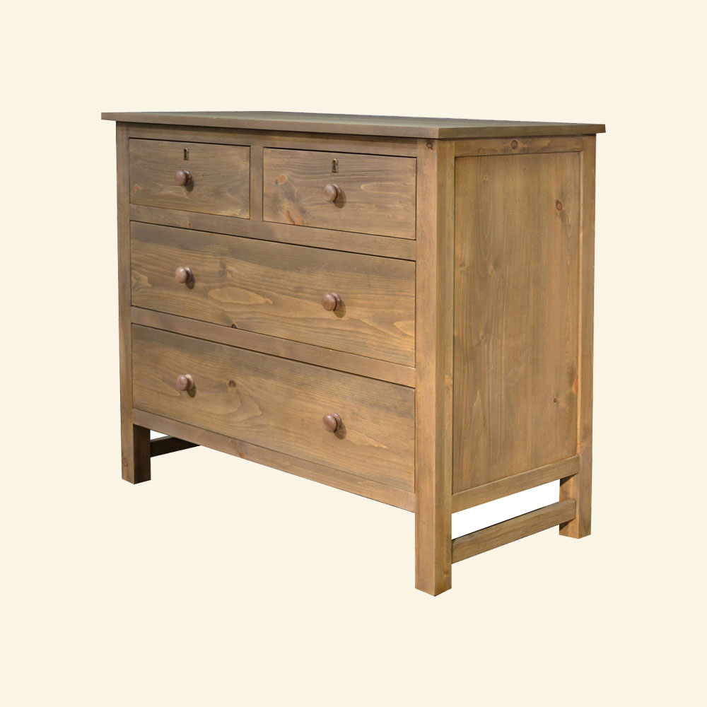 French Country Farmhouse Four Drawer Dresser