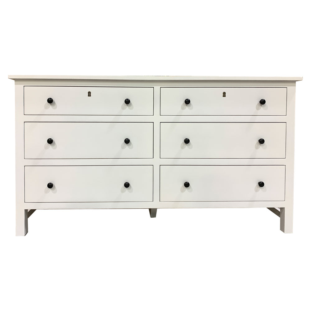 French Country Farmhouse Six Drawer Dresser