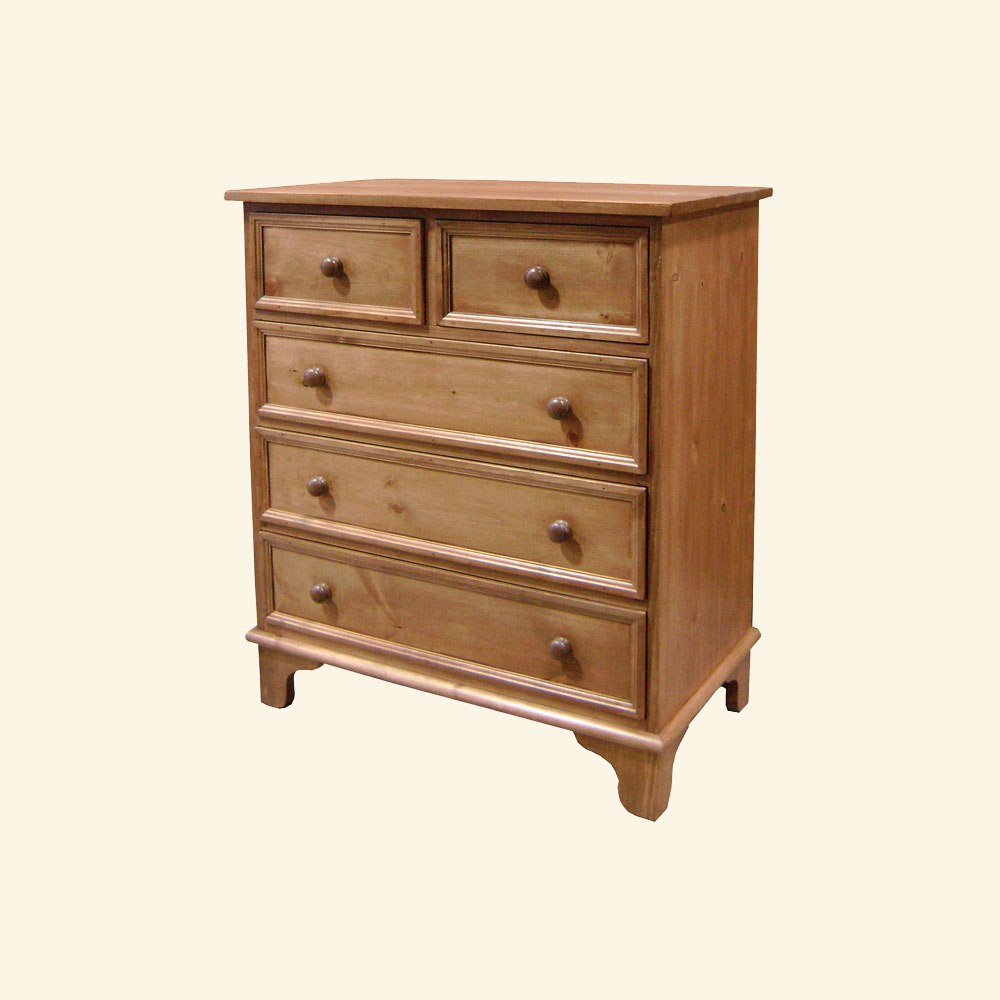 French Country Five Drawer Bureau