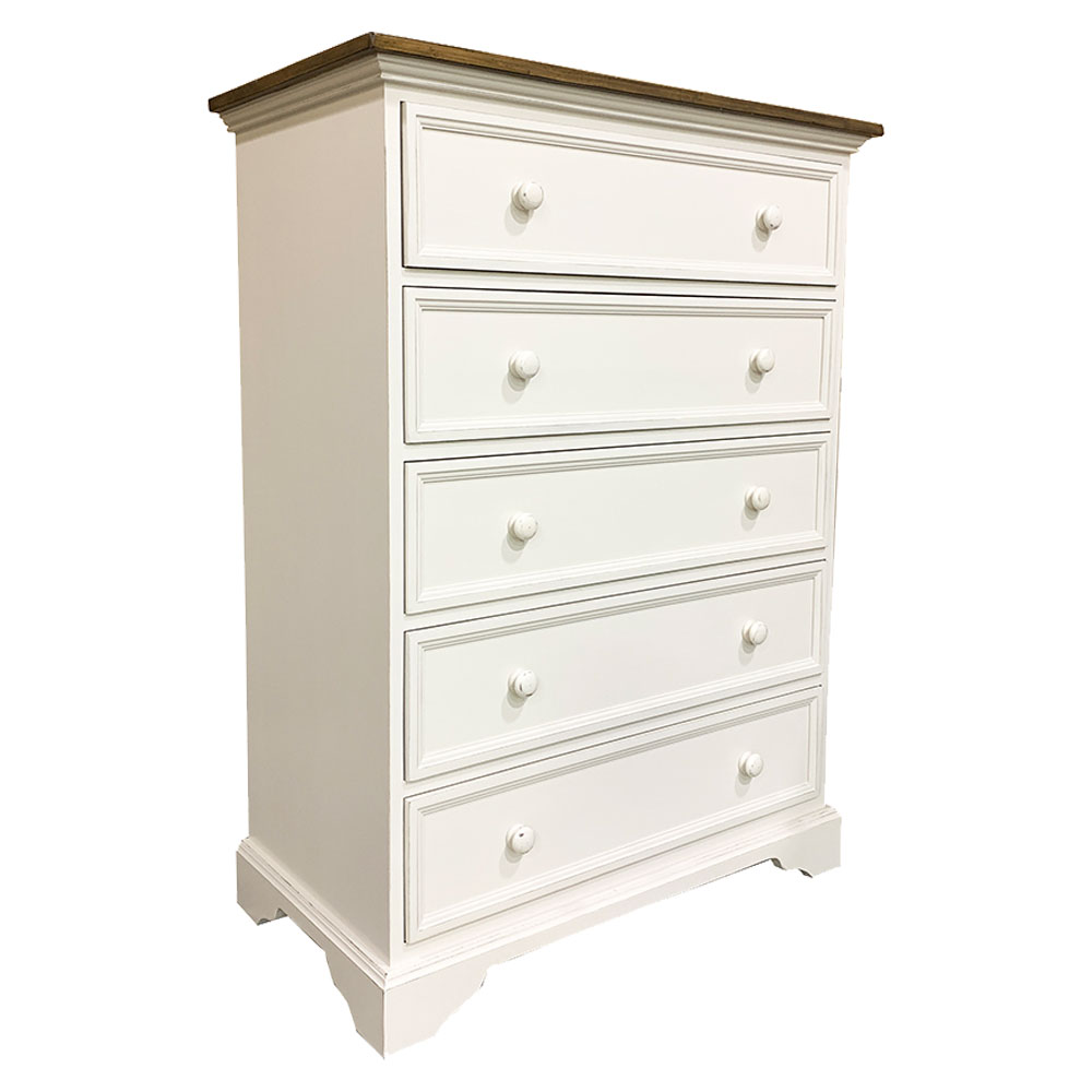 Five Drawer Tall Dresser